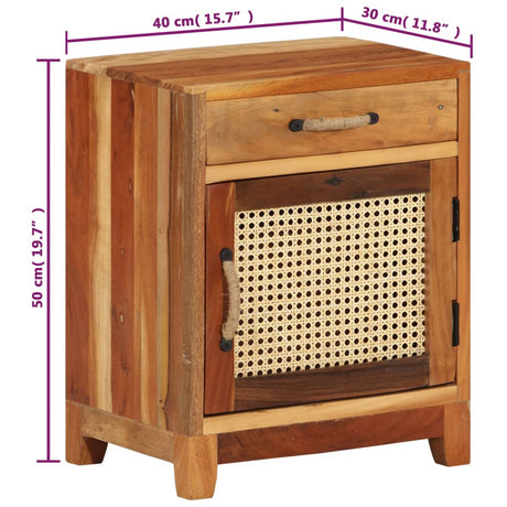 Bedside Cabinet 40X30X50 Cm Solid Reclaimed Wood