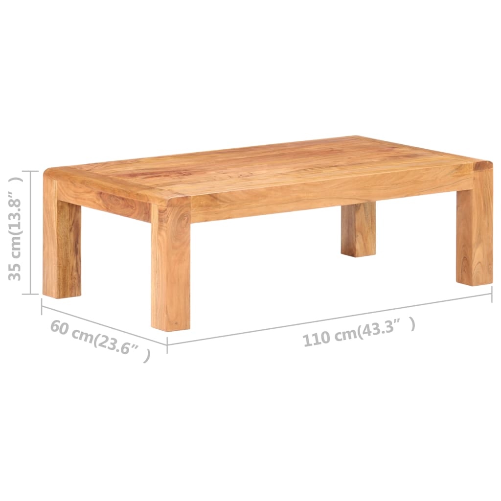 Coffee Table 110X60X35 Cm Solid Acacia Wood In Honey Finish