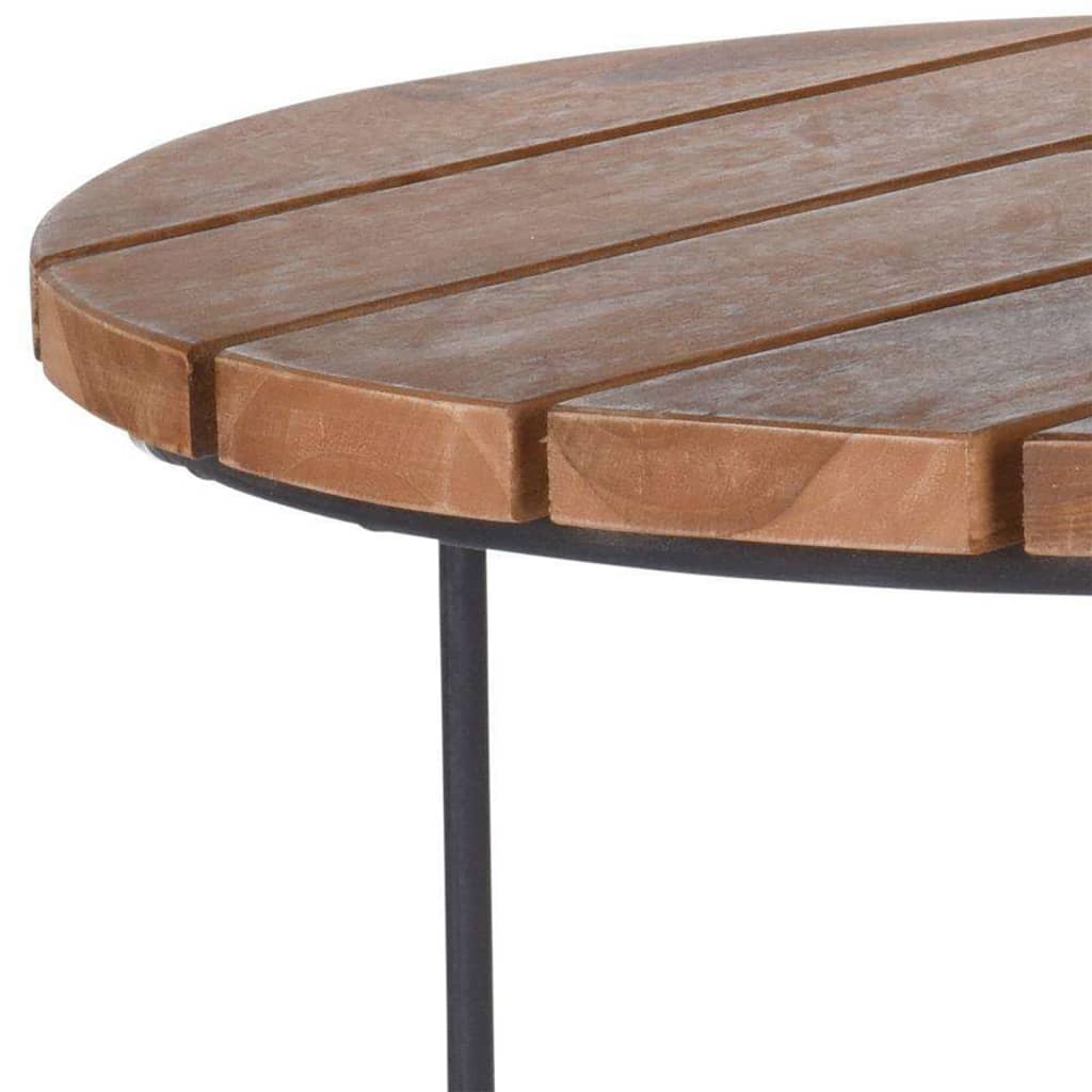 2 Piece Side Table Set Teak Brown