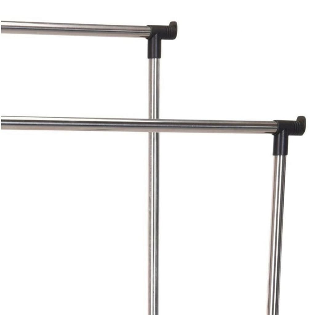 Storage Solutions Clothing Rack Double Hangers With Wheels Adjustable 80X42X(90-160) Cm