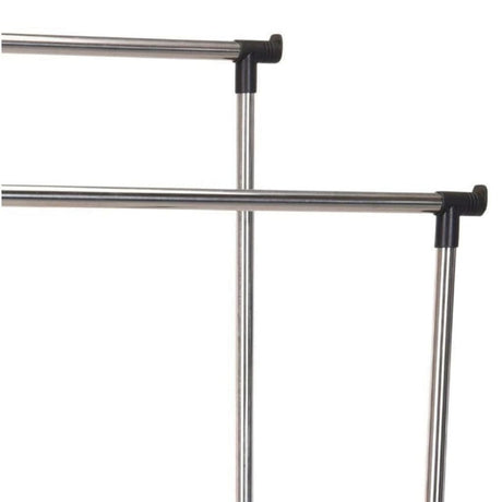 Storage Solutions Clothing Rack Double Hangers With Wheels Adjustable 80X42X(90-160) Cm