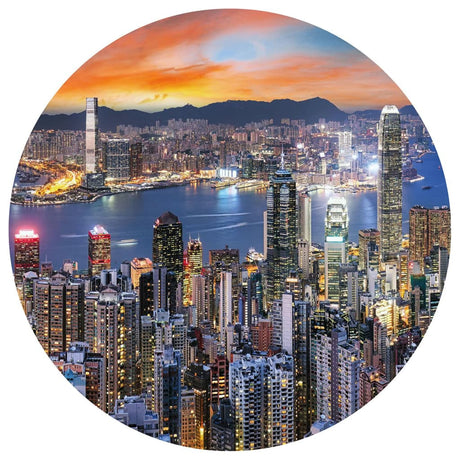 Wallart Wallpaper Circle Skyline By Night 190 Cm