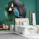 Wallart Wallpaper Circle The Kingfisher 142.5 Cm