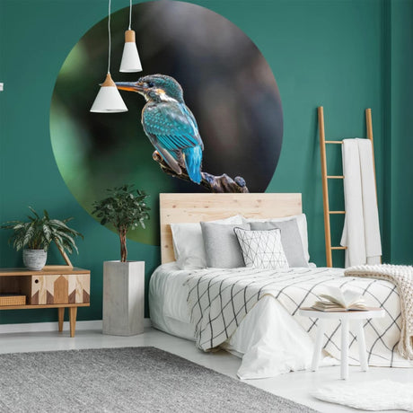 Wallart Wallpaper Circle The Kingfisher 142.5 Cm