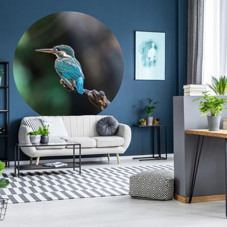 Wallart Wallpaper Circle The Kingfisher 142.5 Cm