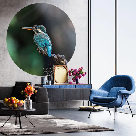 Wallart Wallpaper Circle The Kingfisher 142.5 Cm