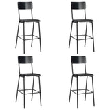 Bar Chairs 2 Pcs Solid Plywood Steel