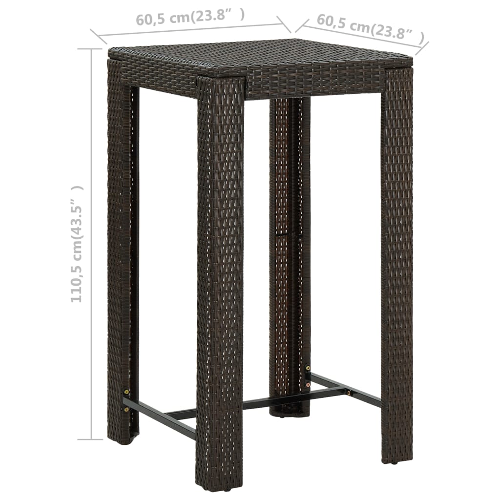 Garden Bar Table Poly Rattan