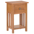 Magazine Table With Drawer 35X27X55 Cm Solid Oak Wood