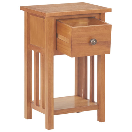 Magazine Table With Drawer 35X27X55 Cm Solid Oak Wood
