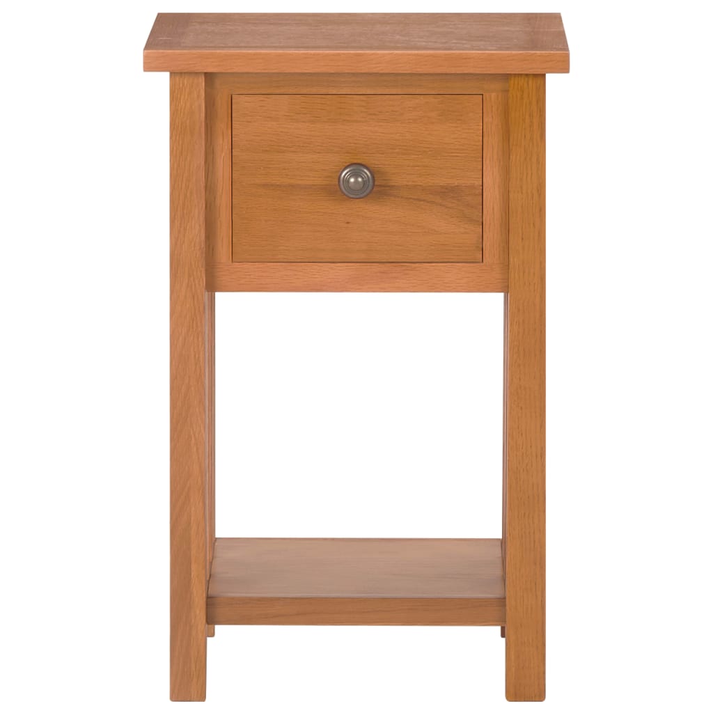 Magazine Table With Drawer 35X27X55 Cm Solid Oak Wood