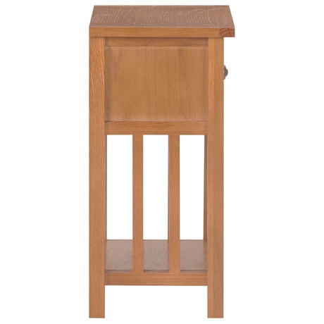 Magazine Table With Drawer 35X27X55 Cm Solid Oak Wood