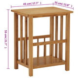 Magazine Table 45x35x55 cm Solid Oak Wood