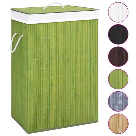 Bamboo Laundry Bin Rectangular Natural