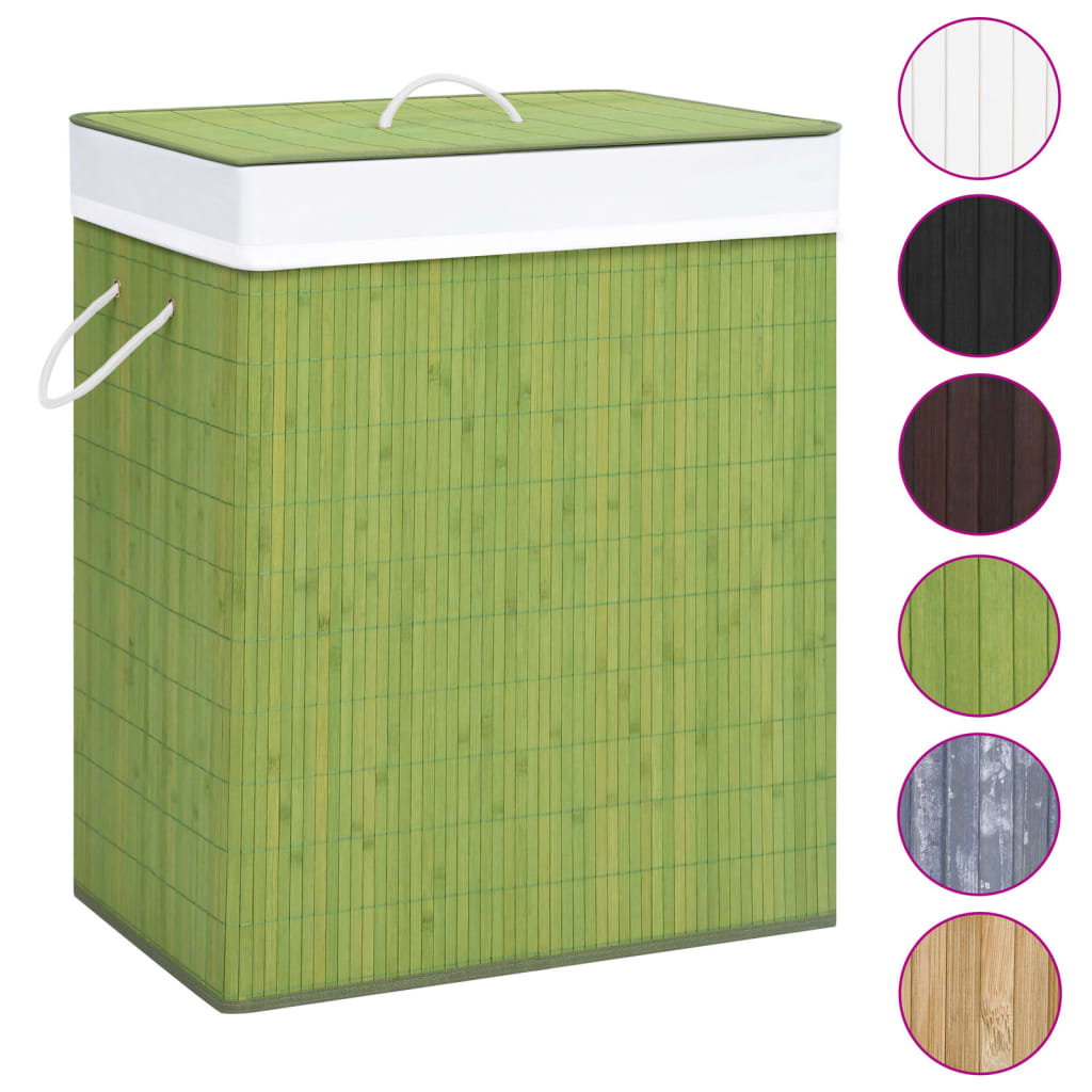 Bamboo Laundry Bin Rectangular Natural