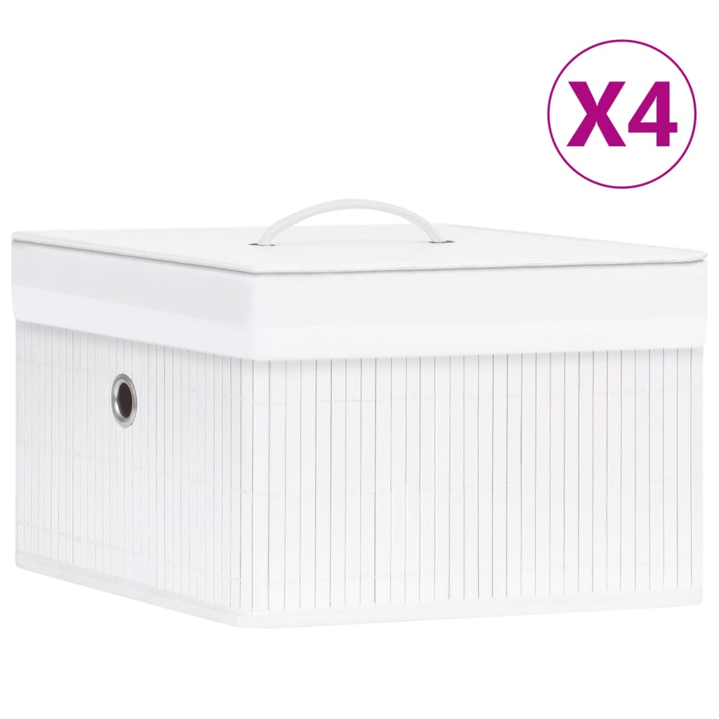 Bamboo Storage Boxes 4 Pcs