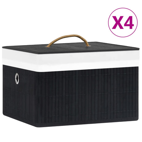 Bamboo Storage Boxes 4 Pcs