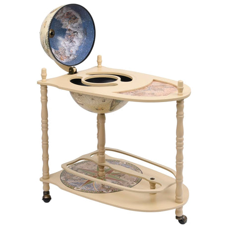 Globe Bar Wine Stand Eucalyptus Wood Freestanding