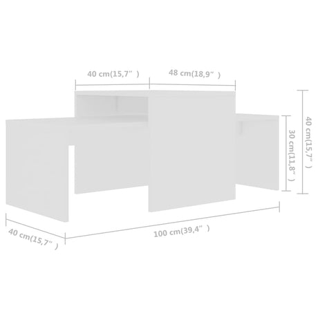Coffee Table Set 100X48X40 Cm Engineered Wood