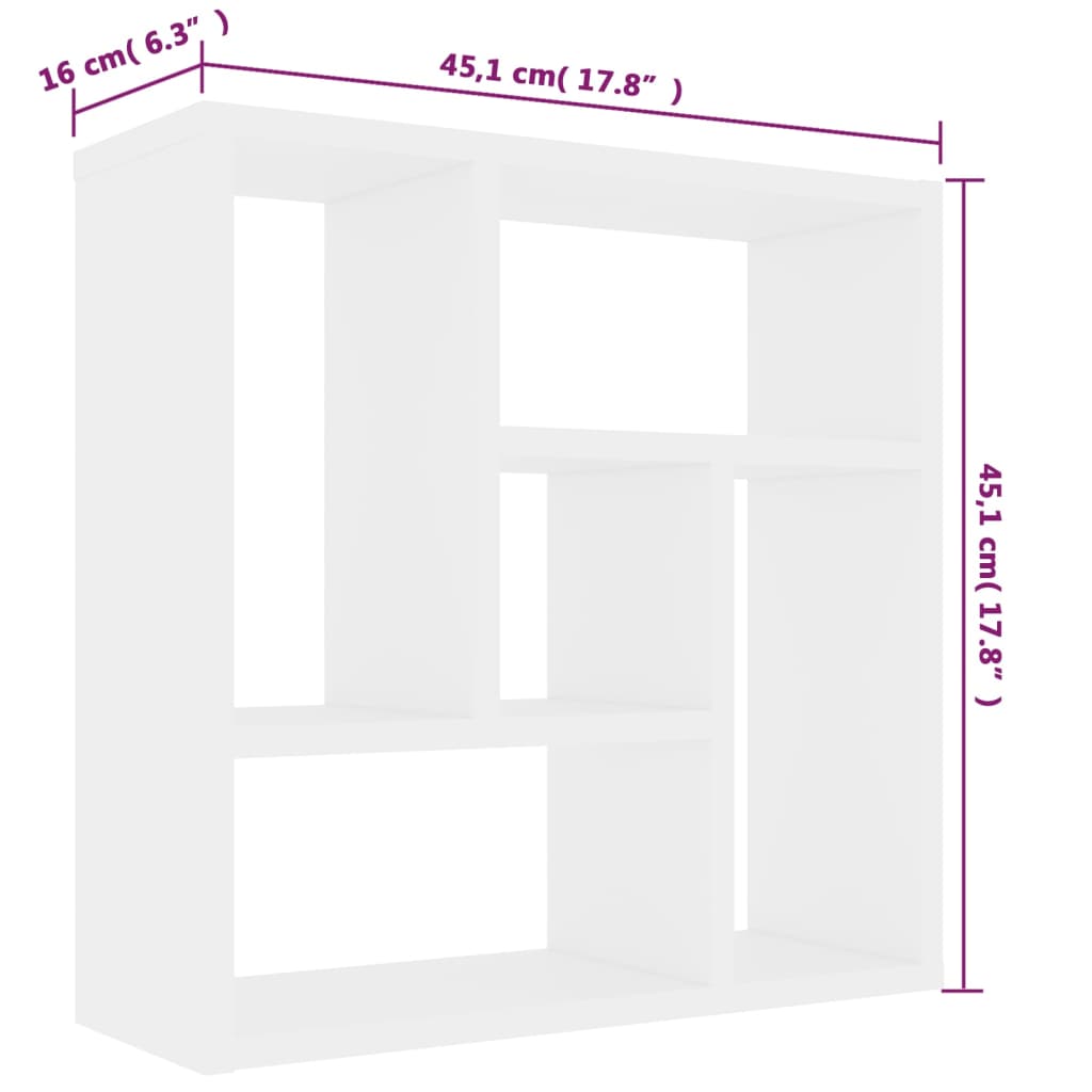 Wall Shelf 45.1X16X45.1 Cm Engineered Wood