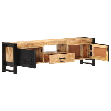 Tv Cabinet 140X30X40 Cm Rough Mango Wood