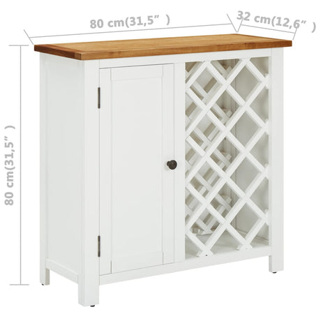 Wine Cabinet 80X32X80 Cm Solid Oak Wood