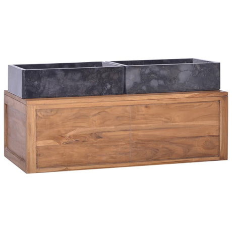 Wall-Mounted Bathroom Cabinet Solid Teak Wood