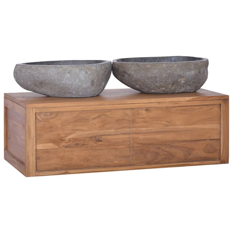 Wall-Mounted Bathroom Cabinet Solid Teak Wood