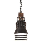 Industrial Ceiling Lamp Black E27 Mango Wood