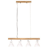 Industrial Ceiling Lamp White E27 Mango Wood