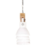Industrial Ceiling Lamp White E27 Mango Wood