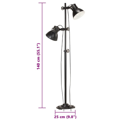 Floor Lamp With 2 Lampshade E27 Cast Iron