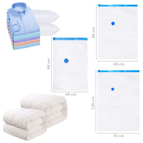 Vacuum Travel Storage Bags Clothing Bags 2 Sizes 10 Pcs