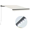 Manual Retractable Awning With Led Orange And Brown