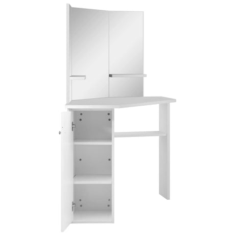 Corner Dressing Table Cosmetic Table Make-Up Table White