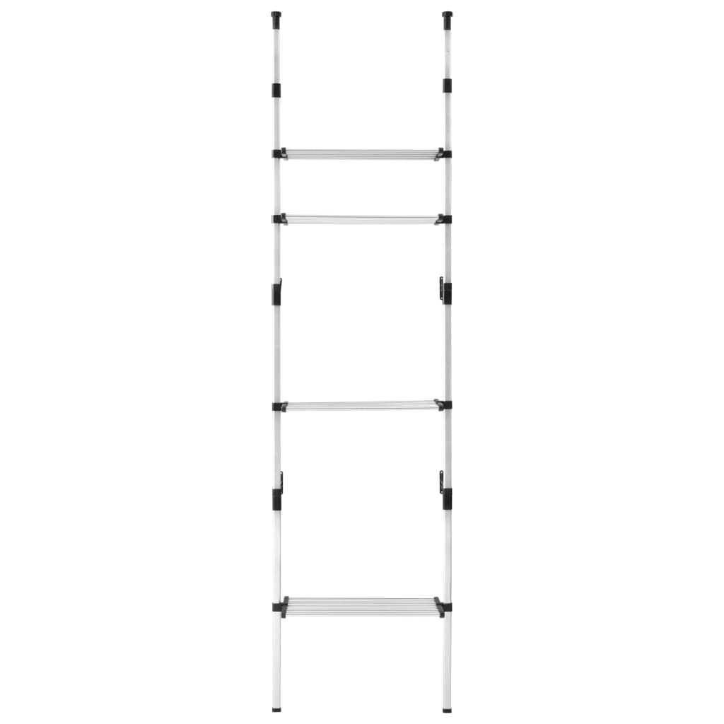 Telescopic Wardrobe System with Shelves Aluminium