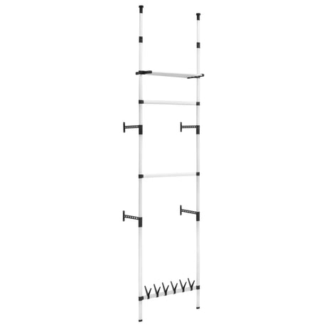 Telescopic Wardrobe System With Rods And Shelf Aluminium
