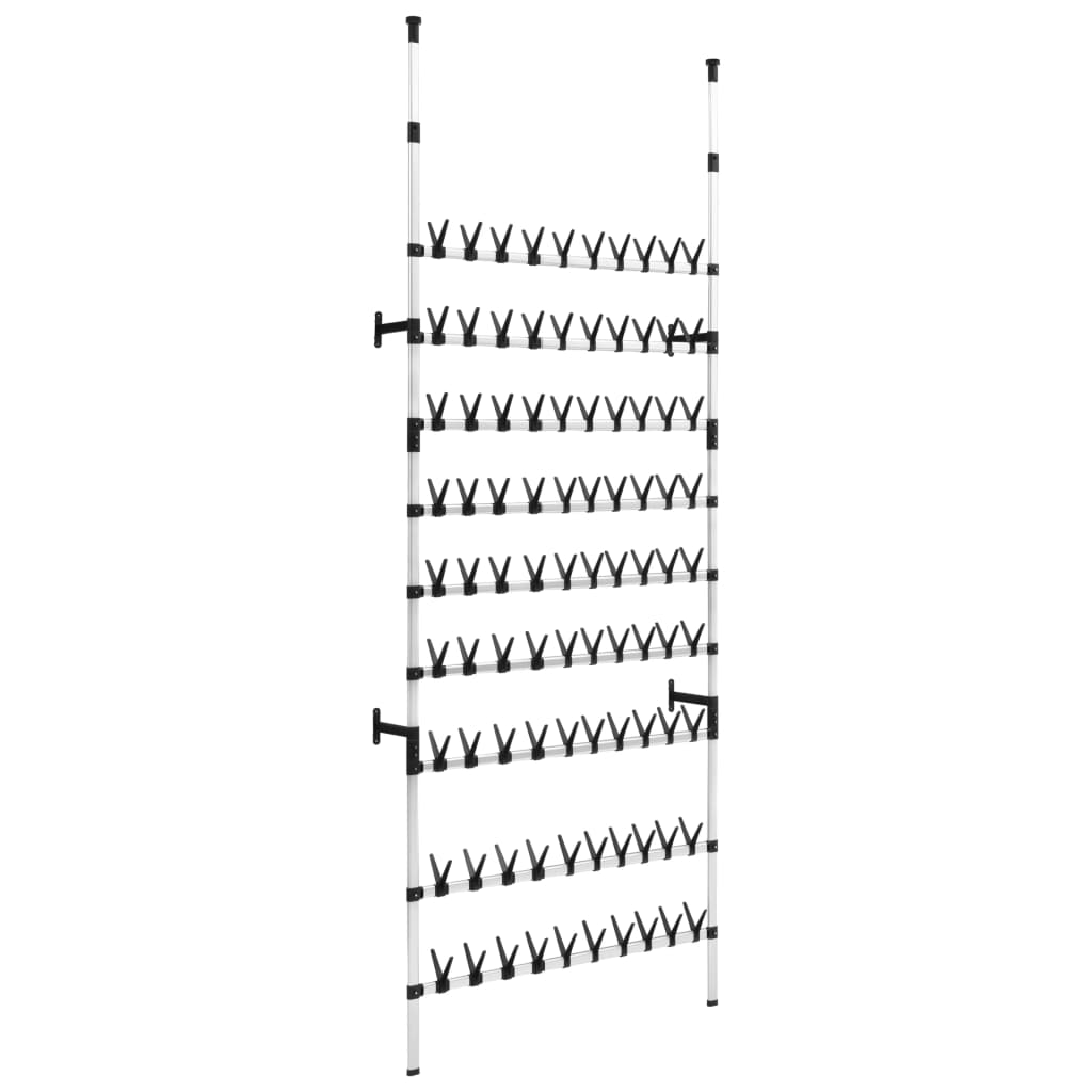 Telescopic Shoe Rack With Rods Aluminium