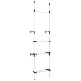 Telescopic Wardrobe System with Rods and Shelf Aluminium