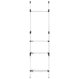 Telescopic Wardrobe System with Rods and Shelf Aluminium