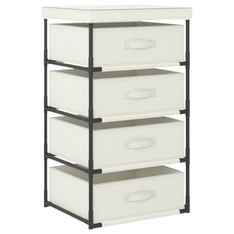 Storage Rack With 4 Fabric Baskets Steel