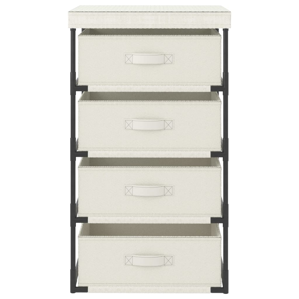 Storage Rack With 4 Fabric Baskets Steel