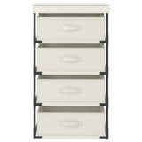 Storage Rack With 4 Fabric Baskets Steel