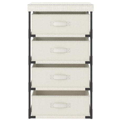 Storage Rack With 4 Fabric Baskets Steel