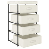Storage Rack With 4 Fabric Baskets Steel