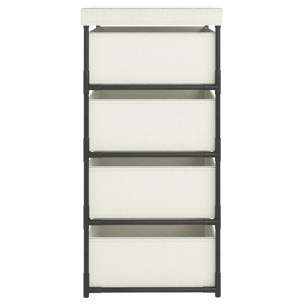 Storage Rack With 4 Fabric Baskets Steel