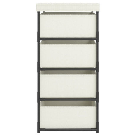 Storage Rack With 4 Fabric Baskets Steel