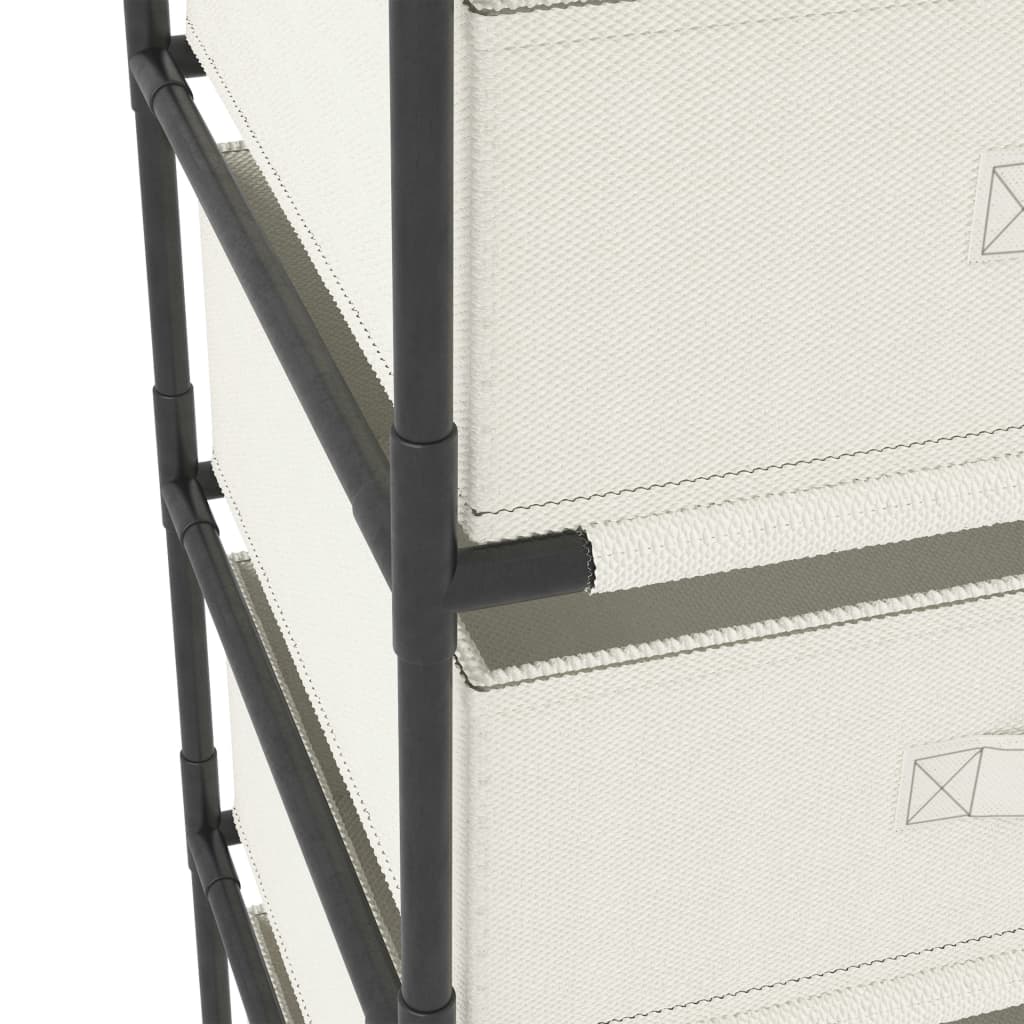 Storage Rack With 4 Fabric Baskets Steel