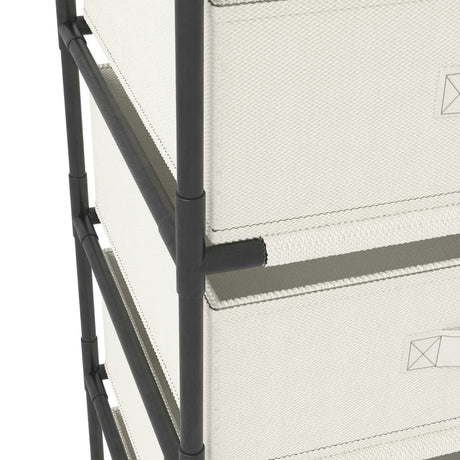 Storage Rack With 4 Fabric Baskets Steel