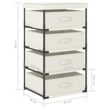 Storage Rack With 4 Fabric Baskets Steel